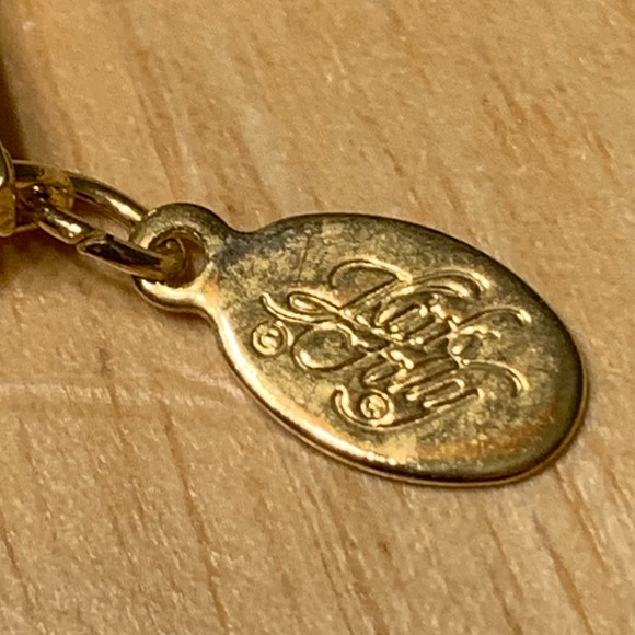 Vintage Kirks Folly Gold Tone Sitting Cherub With Crystal Drops Necklace, 34" - Picture 9 of 9